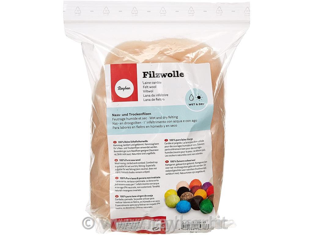 Pure new wool, skin coloured, Roving tuf