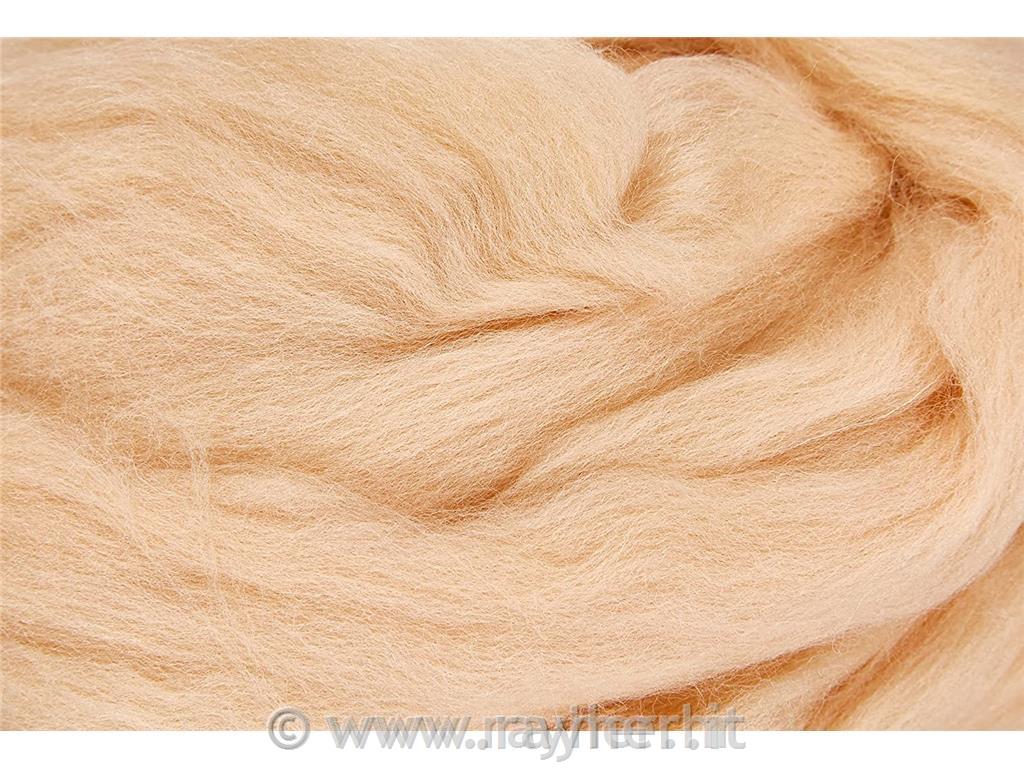 Pure new wool, skin coloured, Roving tuf