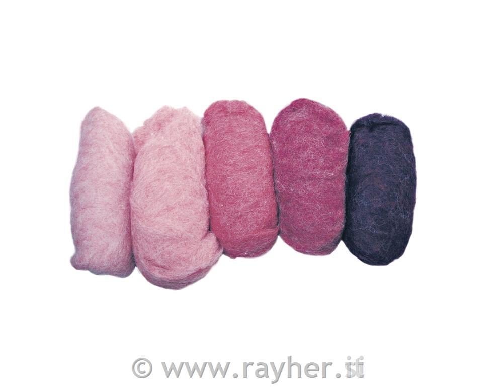 Volneno predivo, roza barve, mikanka, 4 x 25 g