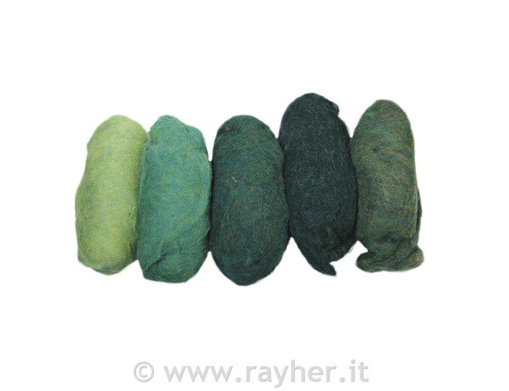 Pure wool, mottlet, green colours, fleec