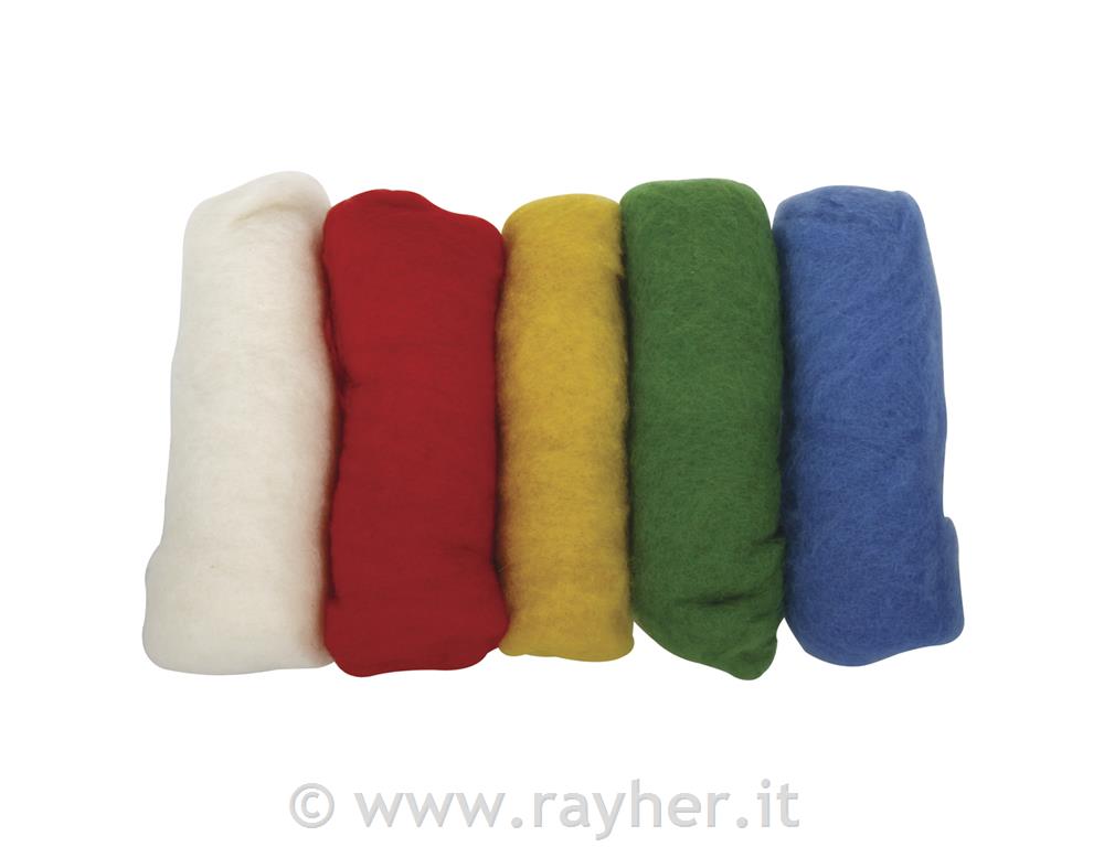 Pura lana verginevello, 5 colori da 20gmulticolore