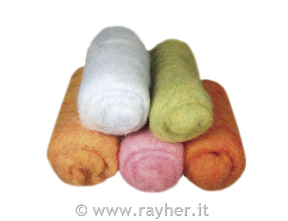 Pura lana vergine/vello, melange5 colori da 20gMisto estate tonalita pastello