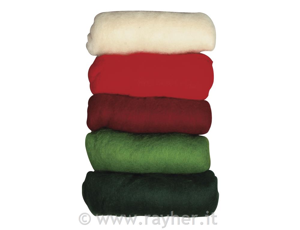 Pure new wool, Wintermix "Christmas Greetings", Fleece, 5 colours a 20g