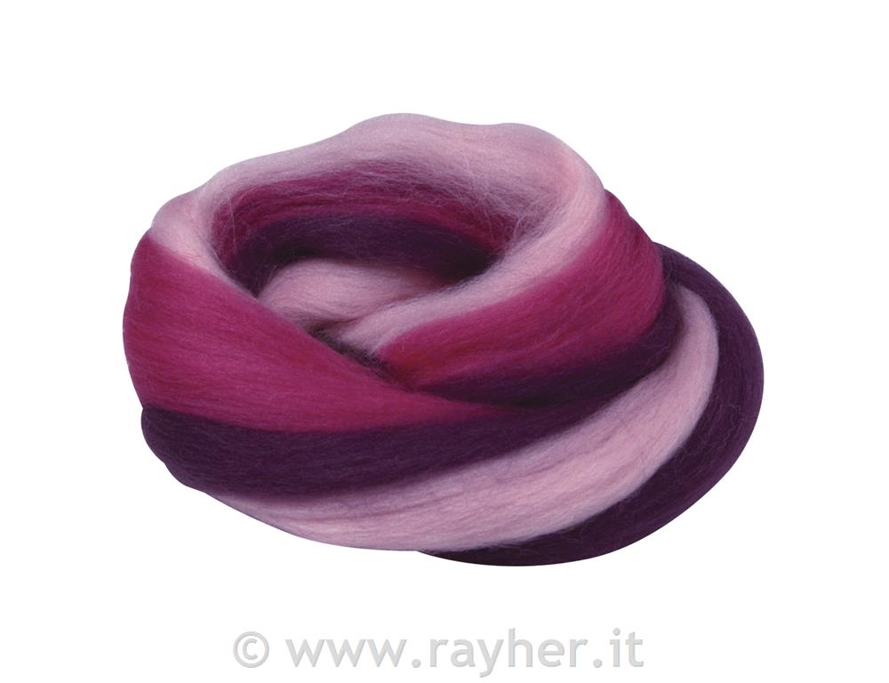 Merion roving tuft, multicolour, in band