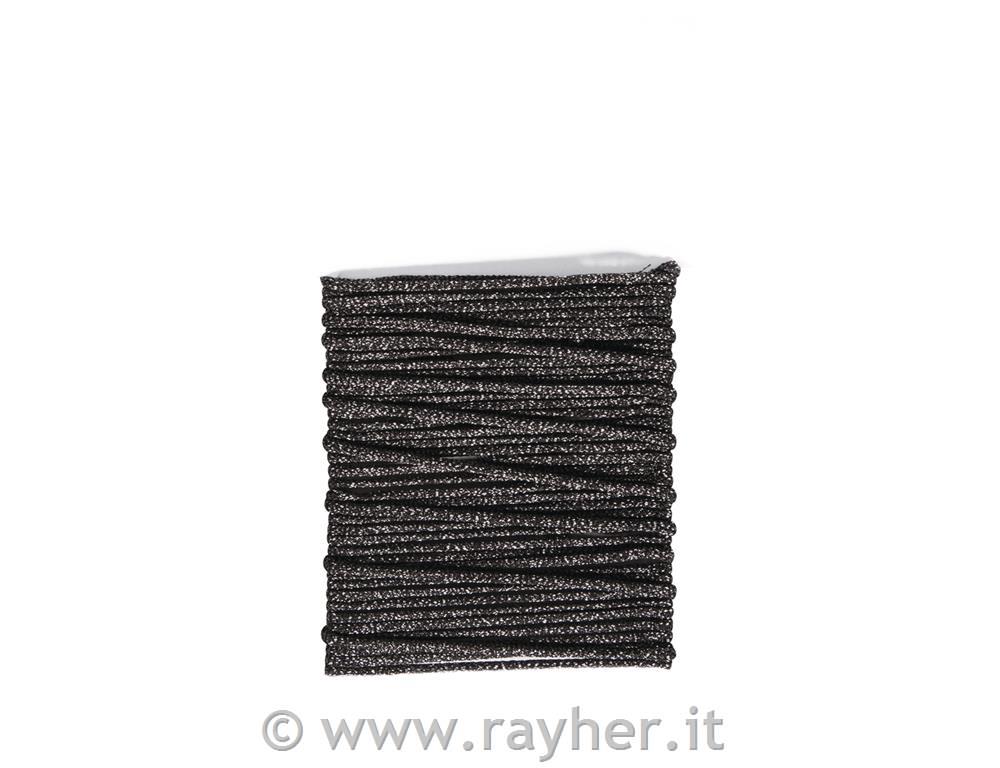 Cordoncino glimmer, 2mm ocartoncino blis. 7mantracite