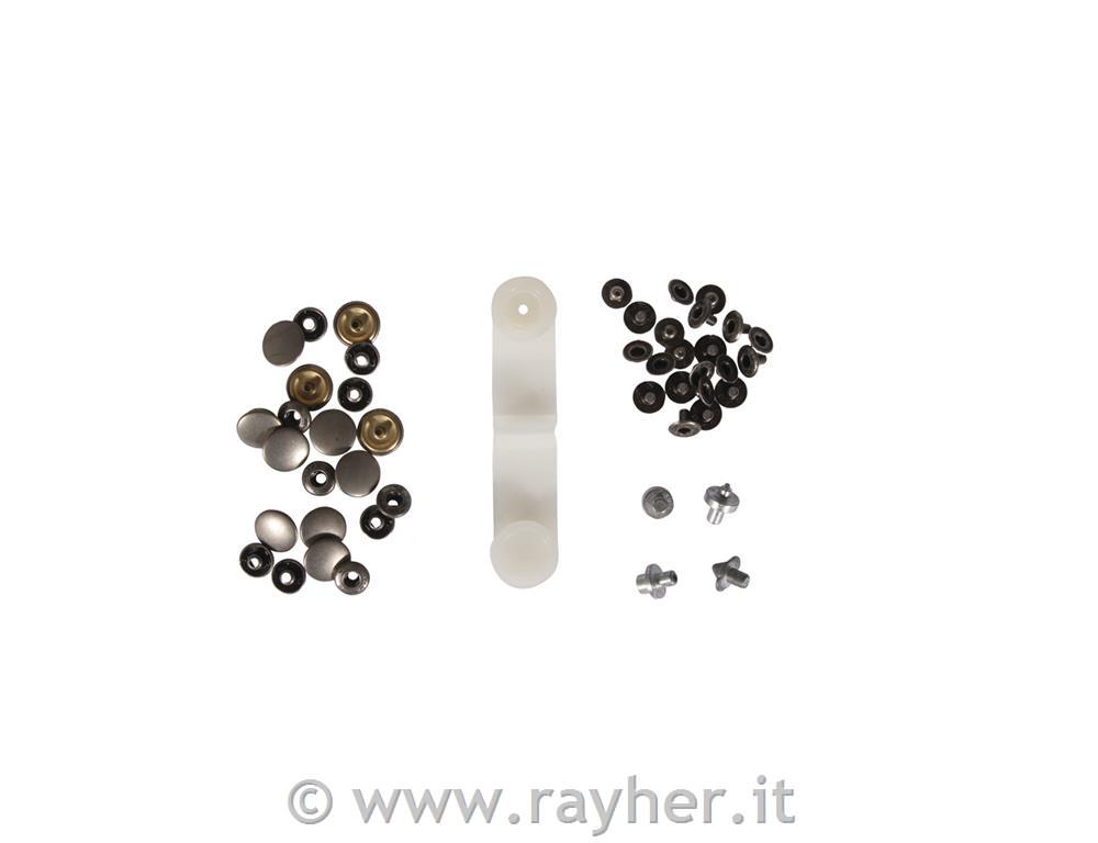 Botoni automatici, 15mm obus.blister 10pzargento antico