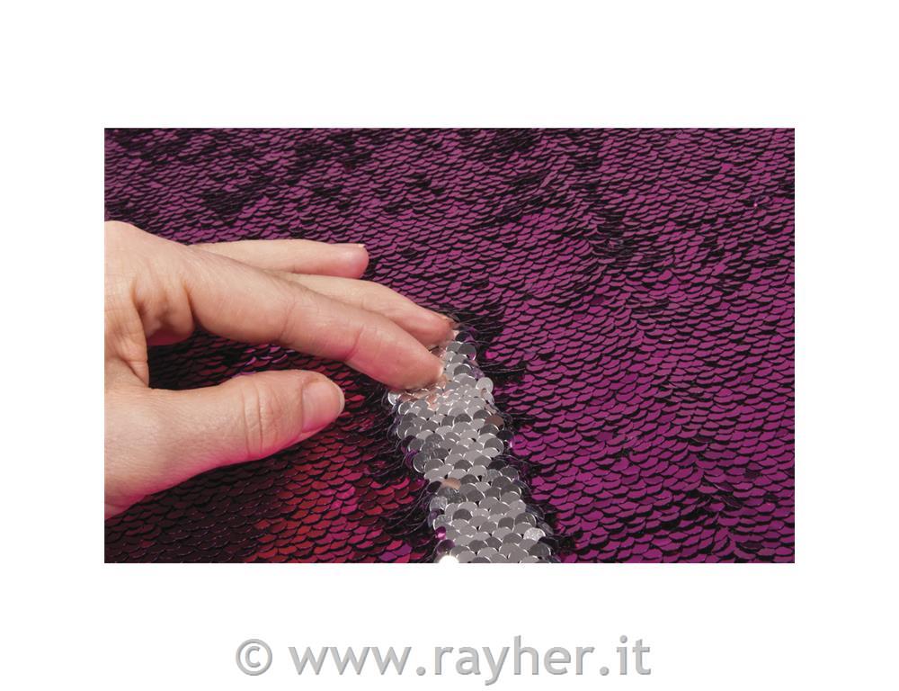 Reversible sequin fabric, pink, 42x32cm,approx.400g/m2, tab-bag 1pc