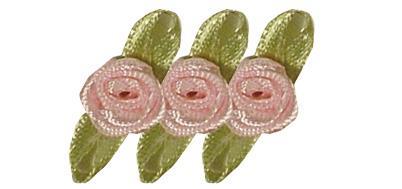 Floweret on bows, 10 mm, pale-pink, tab-