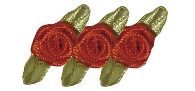 Rosellina su fiocco, 10 mm osu cart., busta 20 pzrosso