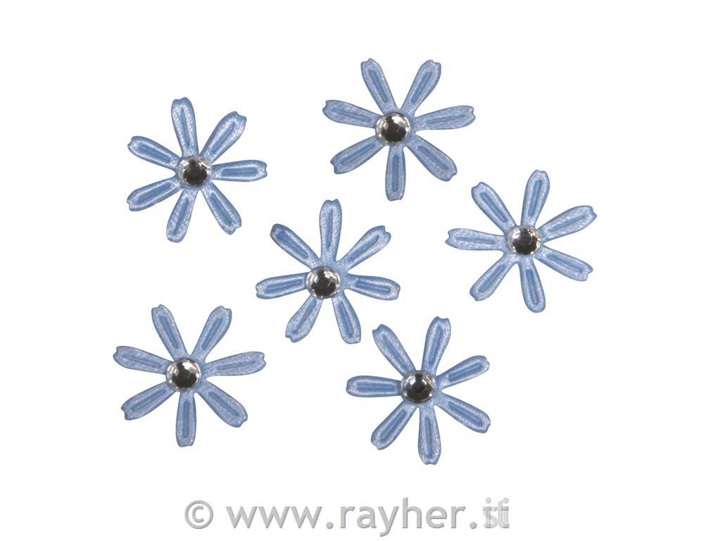 Fiori raso c.strass, 1,8cmobus.bl. 60pzblu chiaro
