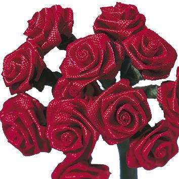 Rosellina di raso, 12 mm omazz. 12 pz, lav. a manorosso