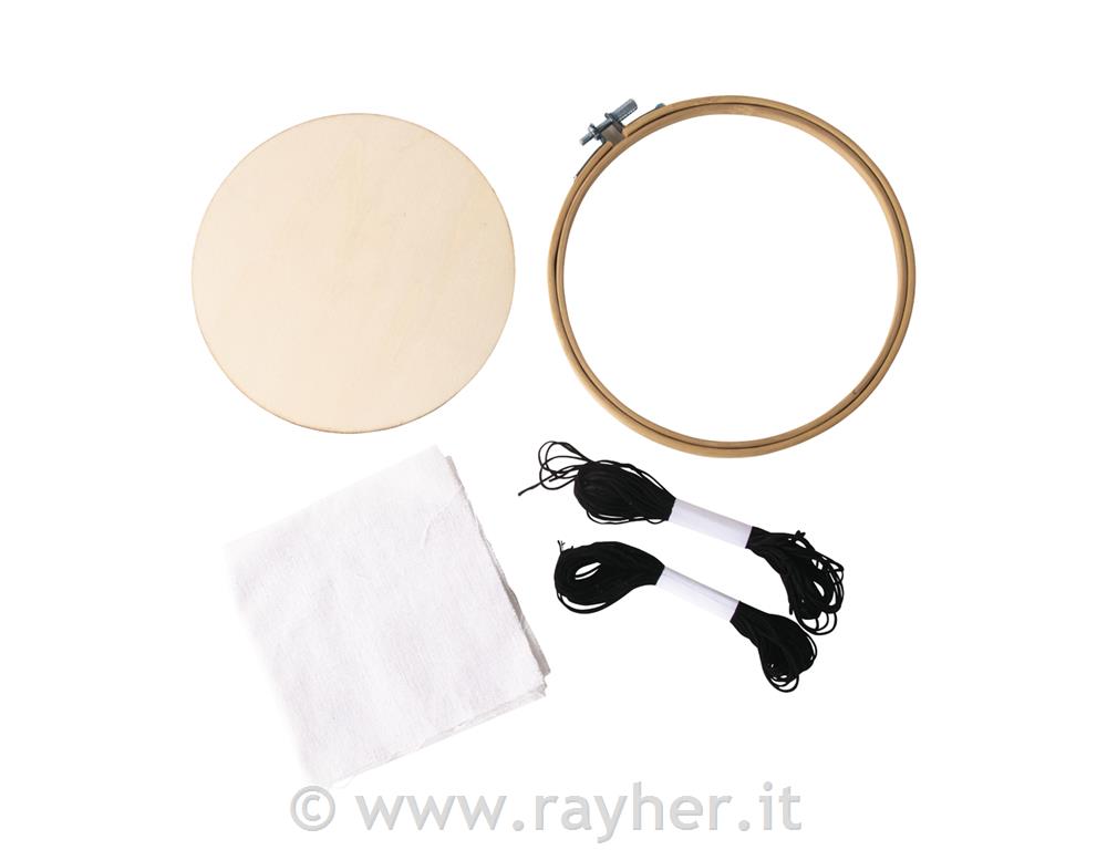 Set za vezenje, obroč iz bambusa 17cm in dodatki