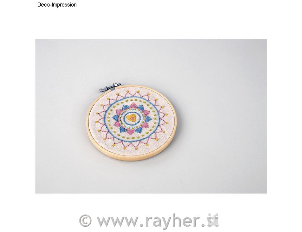 Set cornice ricamo bambu, 13cm , con accessori, bus.blis. 1set