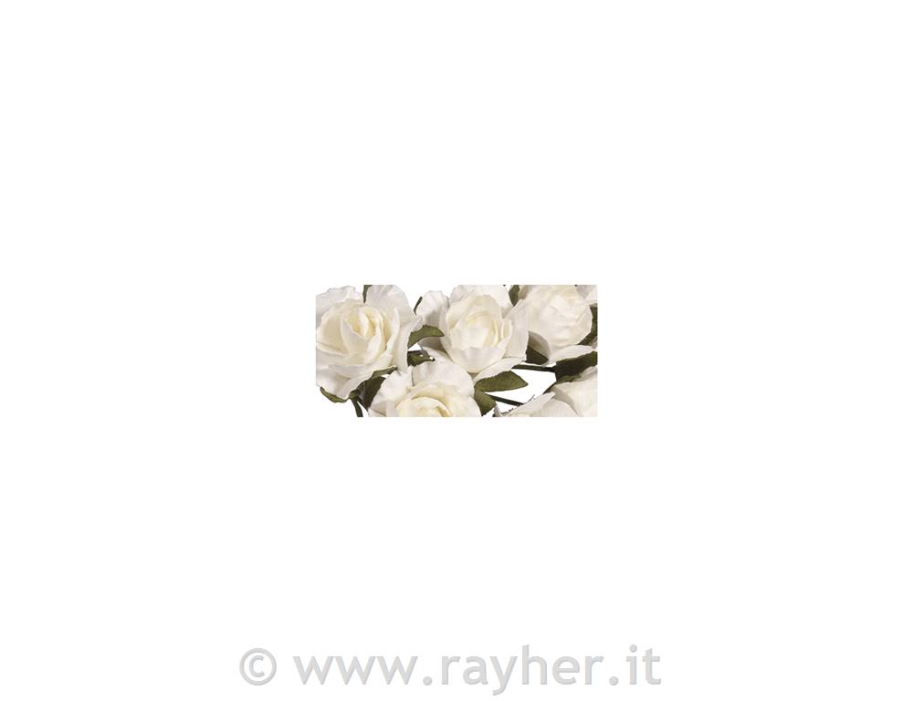 Vrtnice iz papirja, 15mm , 12 kosov, bele