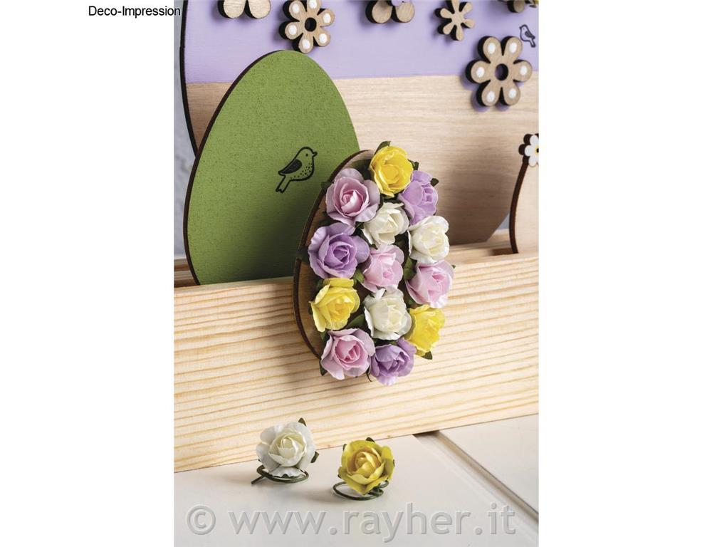 Vrtnice iz papirja, 15mm , 12 kosov, bele