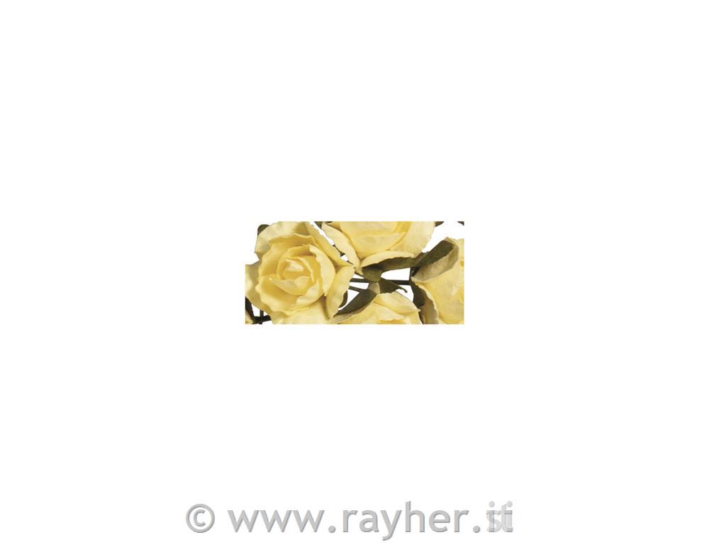 Vrtnice iz papirja, 15mm , 12 kosov, sv.rumene