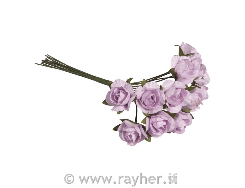 Vrtnice iz papirja, 15mm , 12 kosov, vijolične