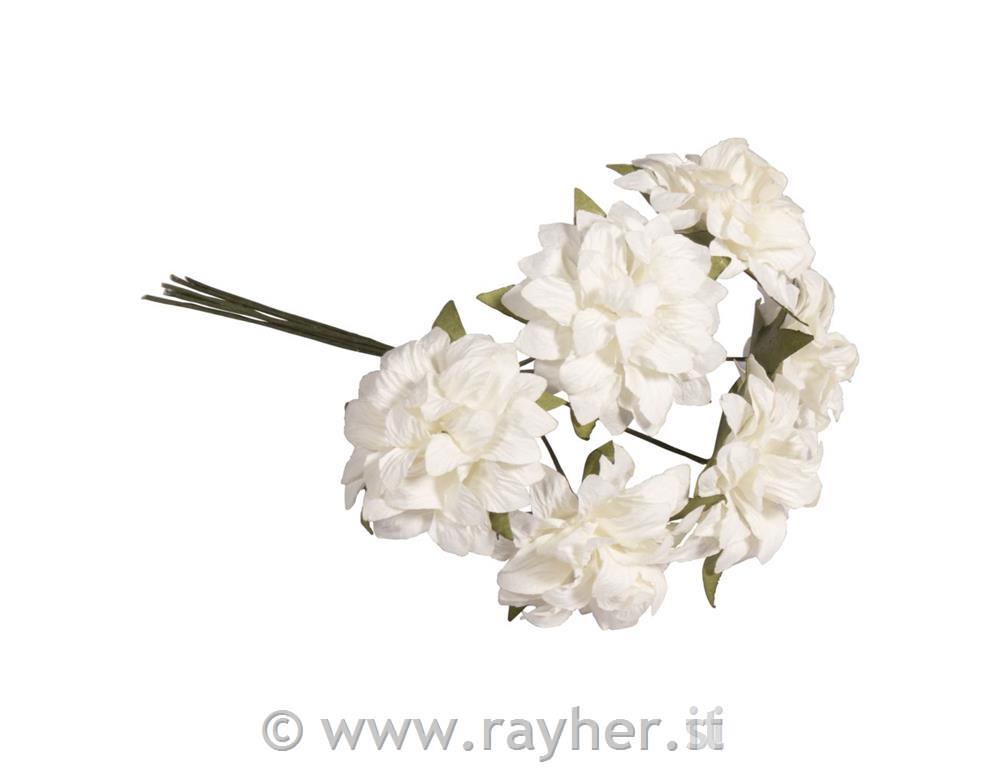 Anemone iz papirja, 30mm, 6 kosov, bele