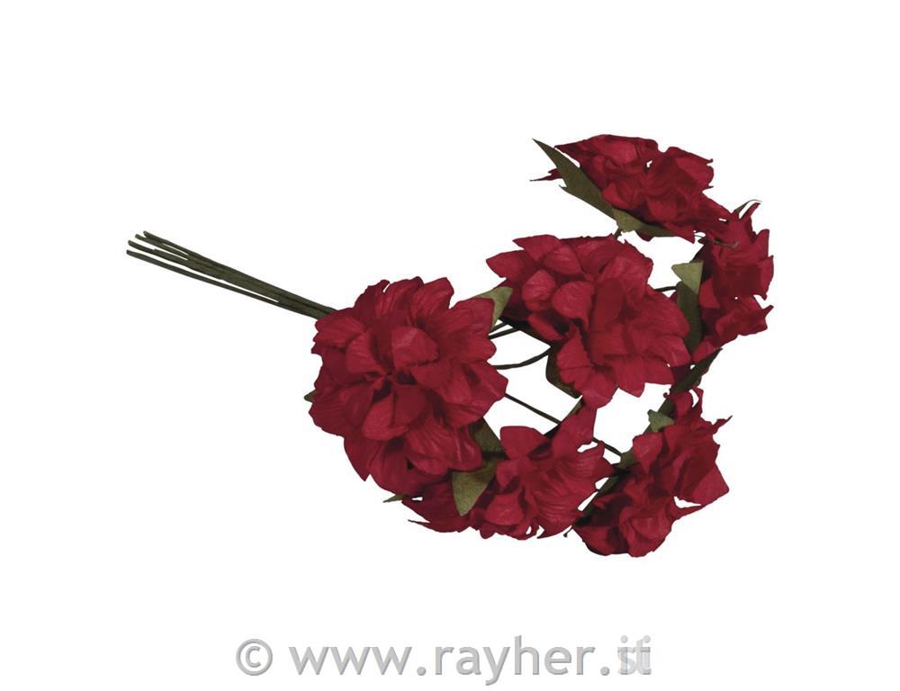 Anemone iz papirja, 30mm, 6 kosov, rdeče