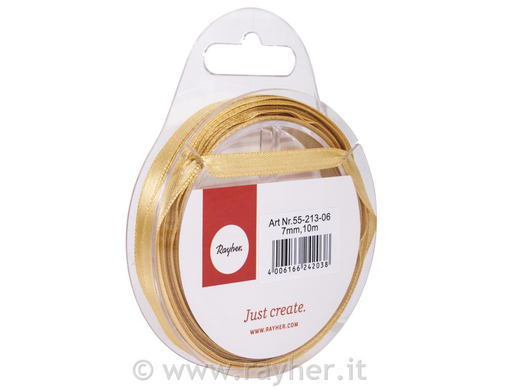 Trak saten, zlat, 7mm, 10m
