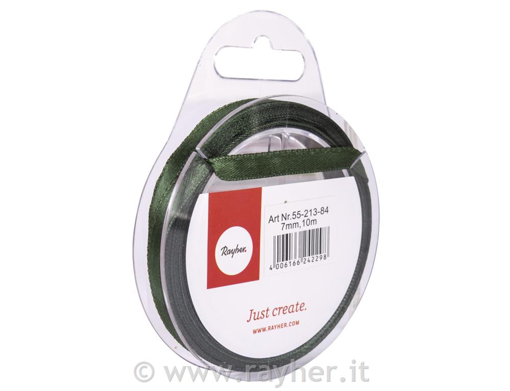 Nastro raso7mm, rot. 10mverde antico