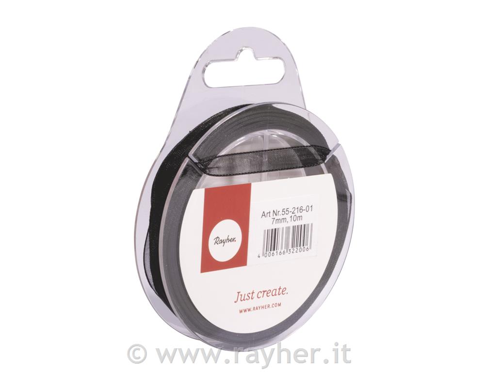 Nastro organza7mm, rot. 10mnero