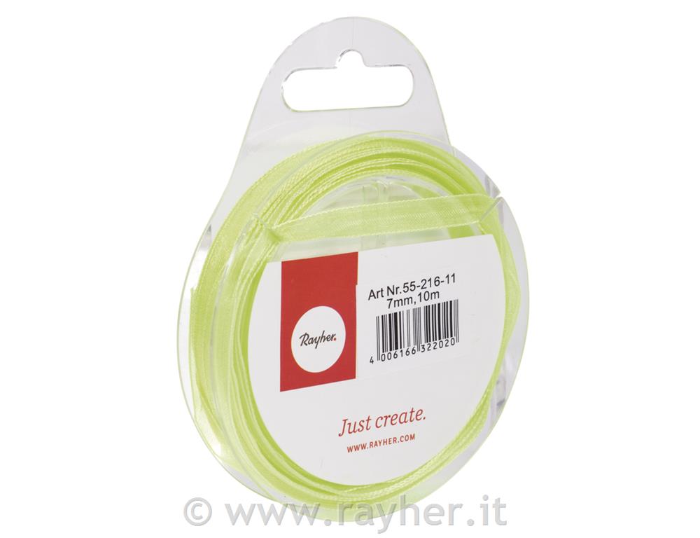 Trak organza, svetlo zelen, 7mm, 10m