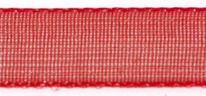 Trak organza, rdeč, 7mm, 10m