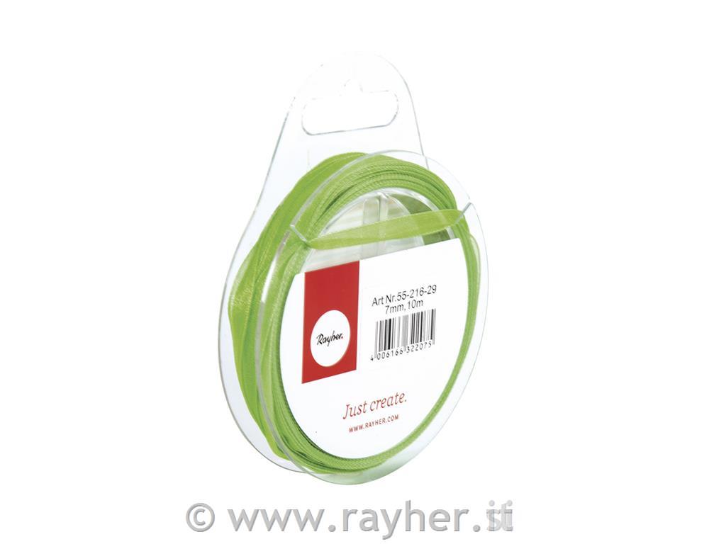 Trak organza, zelen, 7mm, 10m