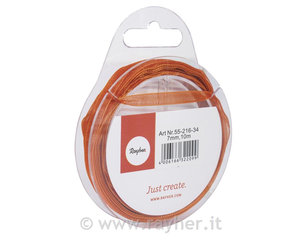 Nastro organza7mm, rot. 10marancio