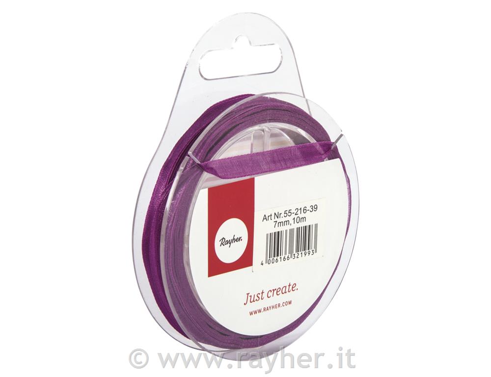 Trak organza, vijoličen, 7mm, 10m