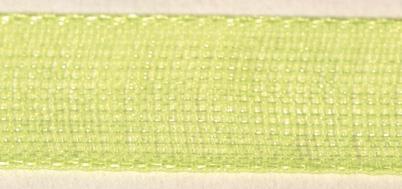 Trak organza, 15 mm, svetlo zelen, 10 m