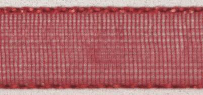 Organza ribbon, 15 mm, wine-red, tab-rol