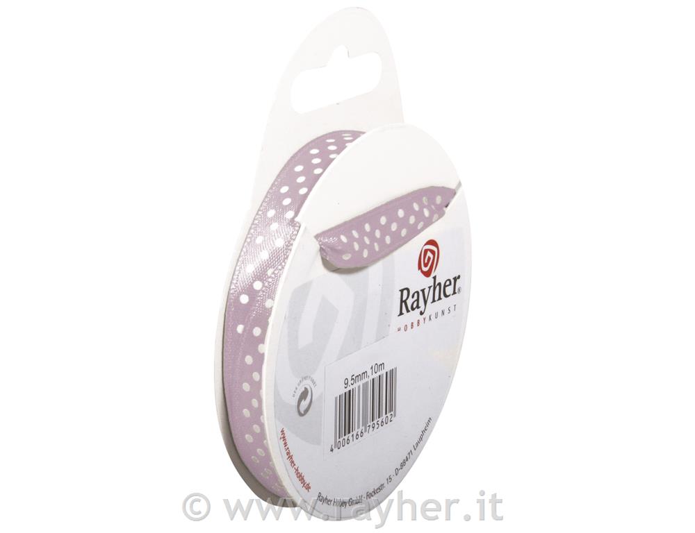 Trak saten s pikami, svetlo roza, 9,5mm, 10m