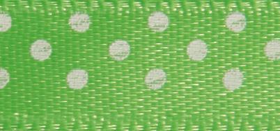 Nastro raso con puntini9,5mm, rot. 10mverde