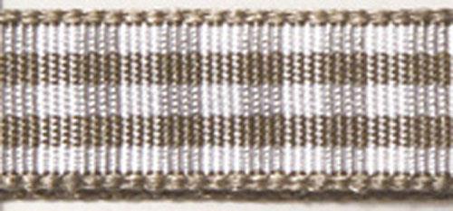 Checked pattern ribbon, medium brown, 6m