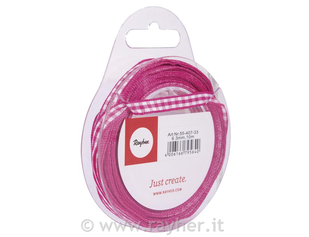 Nastro quadri6mm, rot. 10mpink
