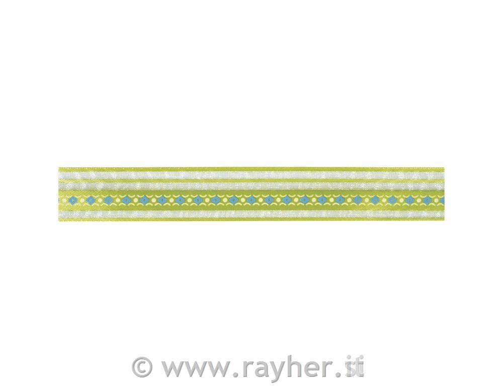 Trak dekorativni Anemone, pastelno zelen, 25mm,1m