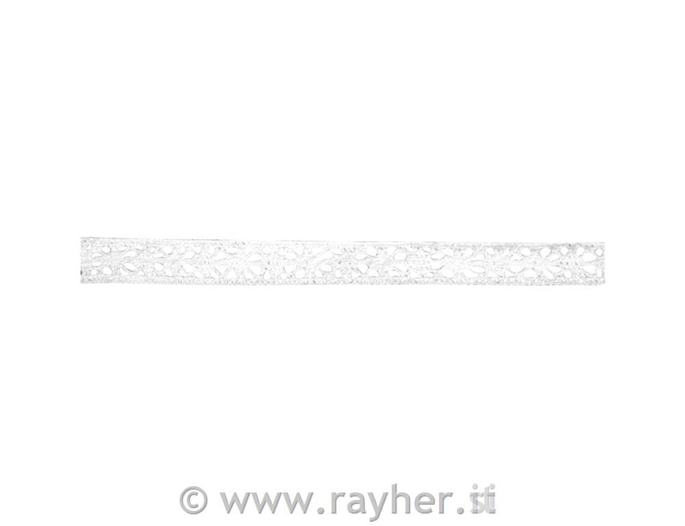 Bordatura cotone "Lorena"1cm, cart.legno 3mbianco