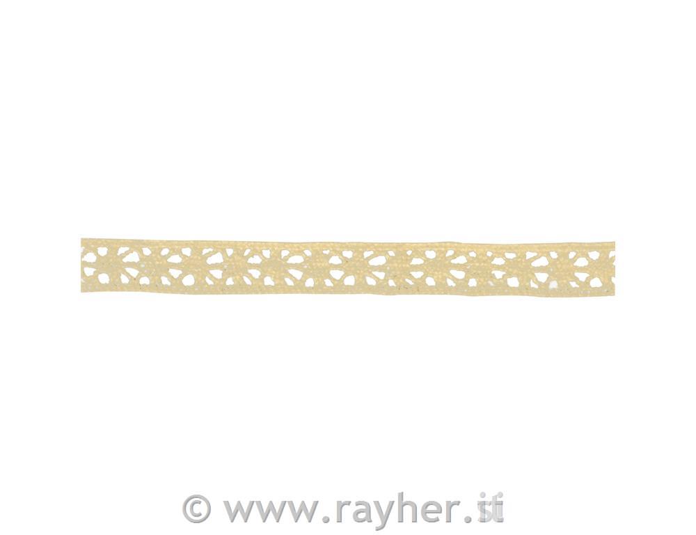 Cotton border "Lorena", beige, 1 cm, tab