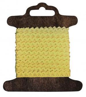 Bordatura cotone "Jasmina"8mm, cart.legno blis. 3mgiallo lumin.