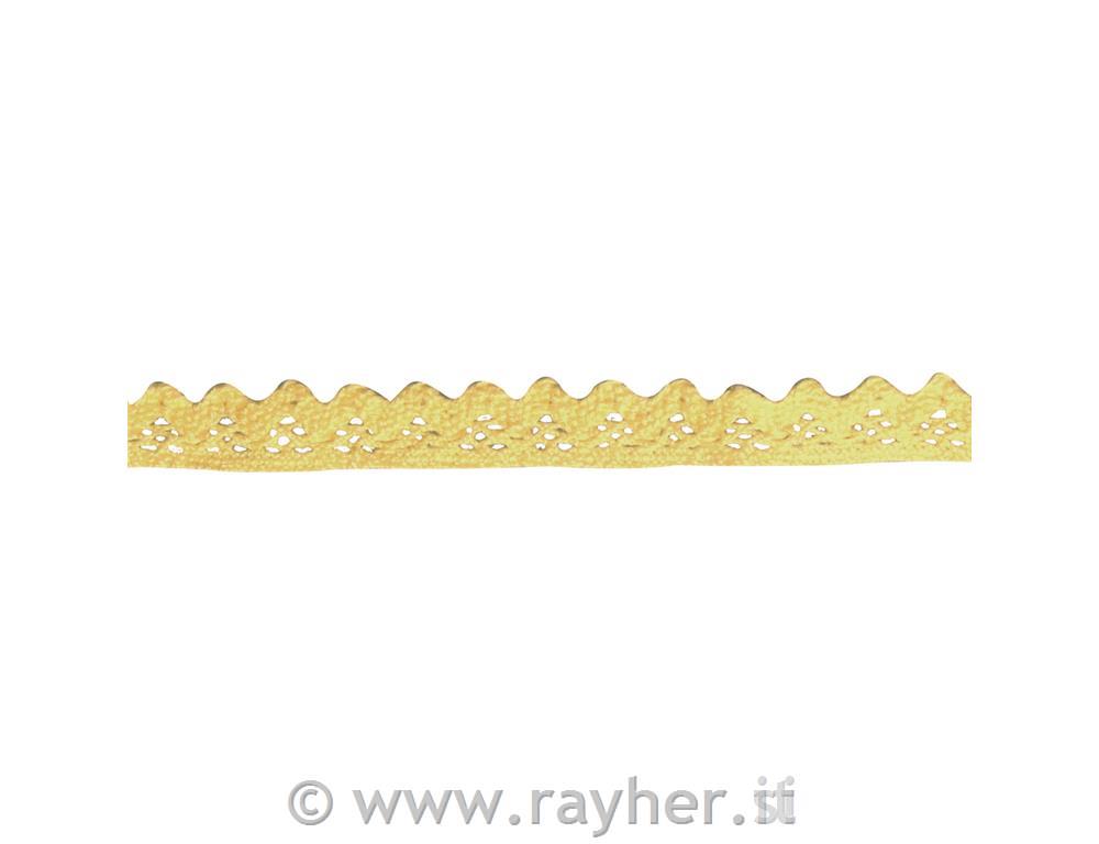 Bordatura cotone "Jasmina"8mm, cart.legno blis. 3mgiallo lumin.
