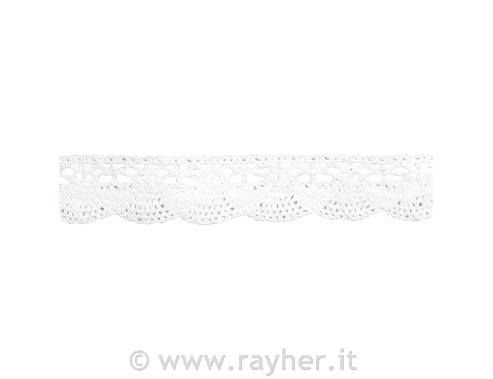 Bordatura cotone "Katharina"1,7cm, cart.legno blis. 3mbianco