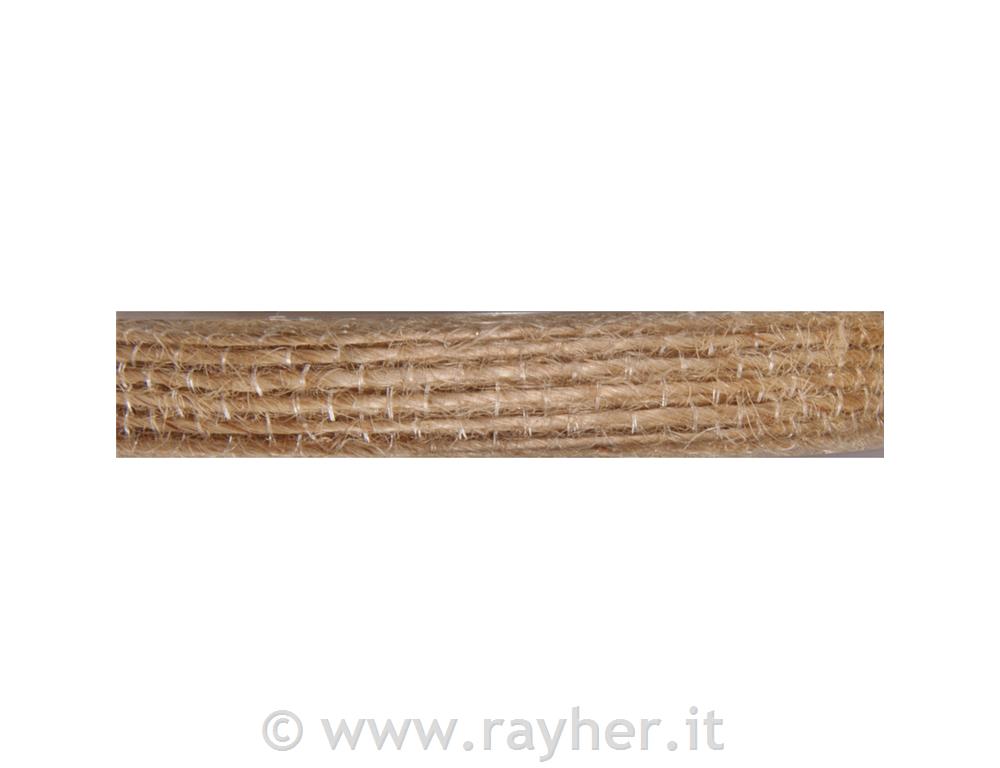 Jute ribbon, natural, 1cm, tab-roll 4m