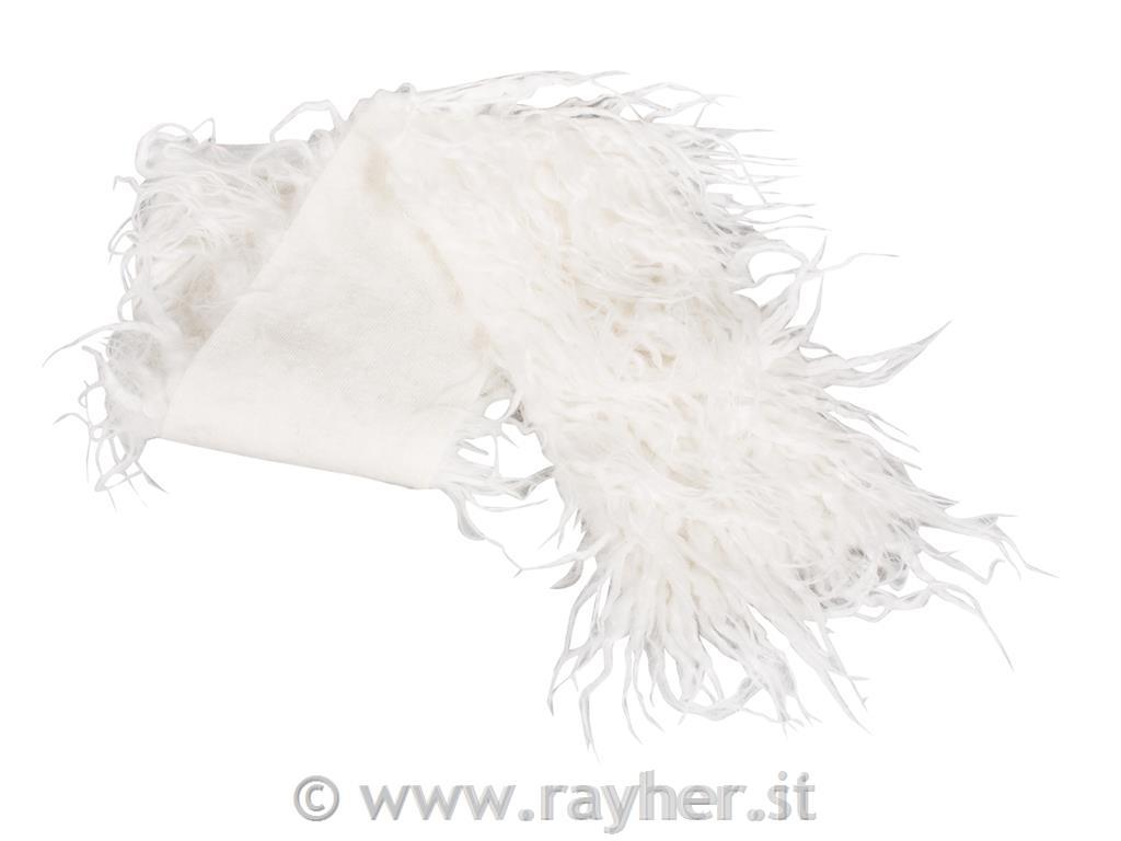 Peluche pelo lungo, bianco, 60x10cm, bus.blis. 1pz