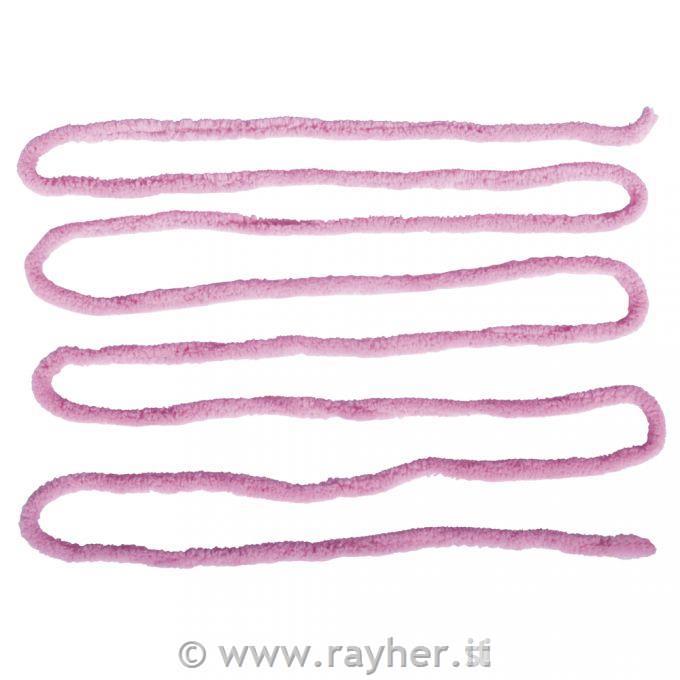 Cordoncino peluche, 8mm o, rosa fuchsia,cartoncino blis. 3m