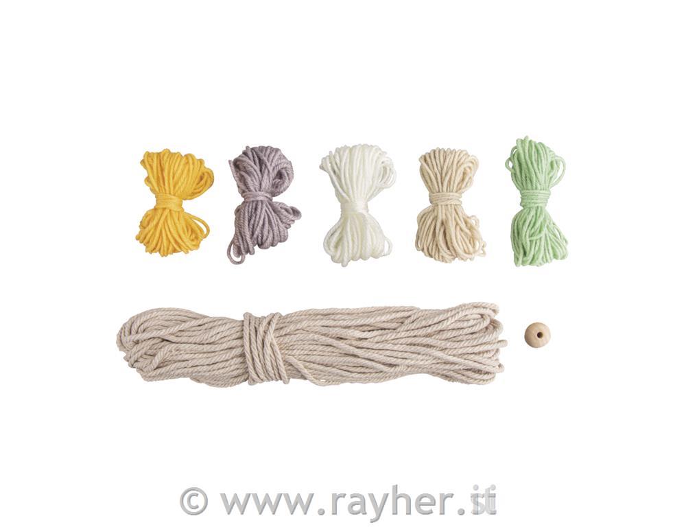 CK: Rainbow out of macrame cord+woolabout 25x20cm,with instructions, box 1pccoloured