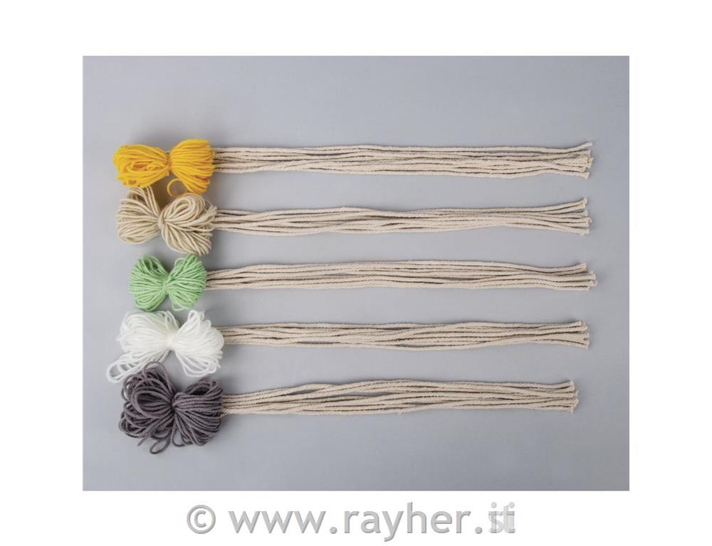 CK: Rainbow out of macrame cord+woolabout 25x20cm,with instructions, box 1pccoloured