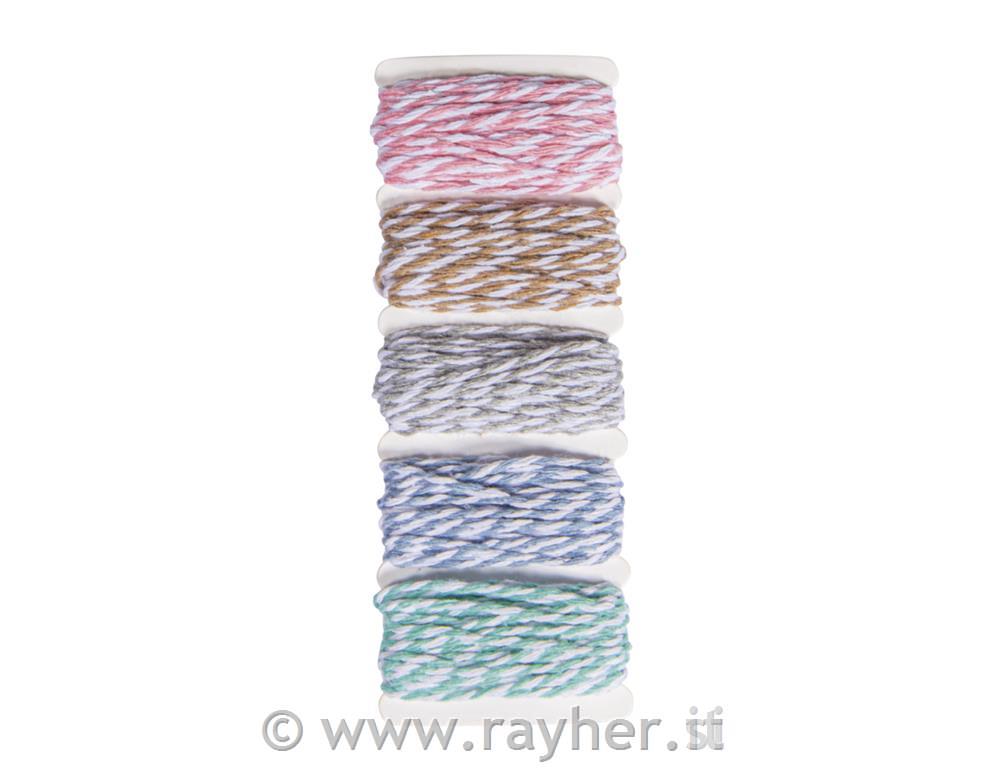Cordoncini, colori pastello, 5x4m