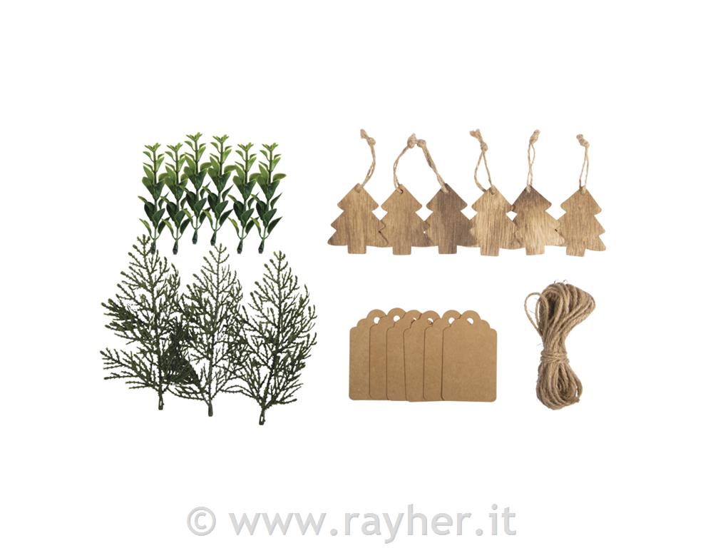 Decorative gift tag set, assorted, 1set